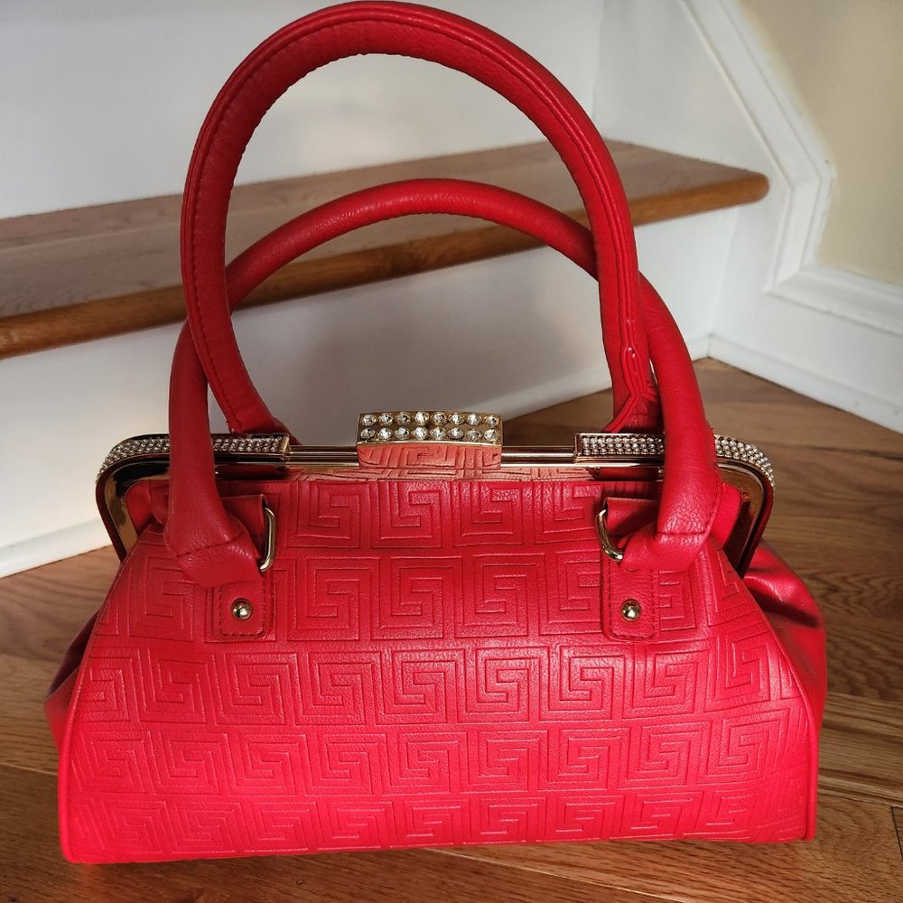 Ladies Fashion Red Bling Handbag NWT